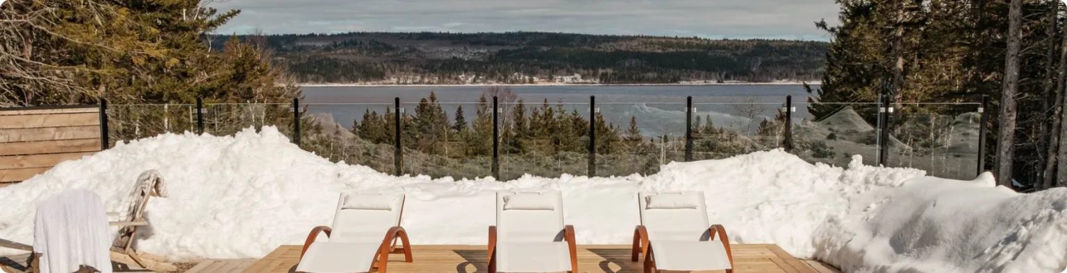 chairs in front of lake